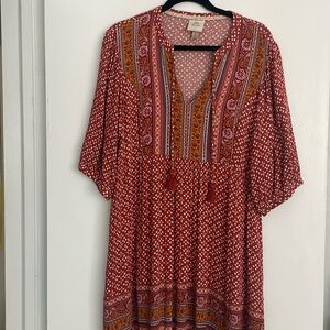Boho 3/4 sleeve summer dress M Knox Rose